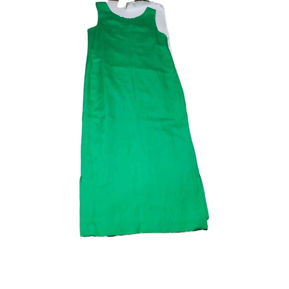 Green Linen Blend Shift Maxi Dress 8, Sleeveless Scoop Neck, Cottagecore Garden - Picture 3 of 13